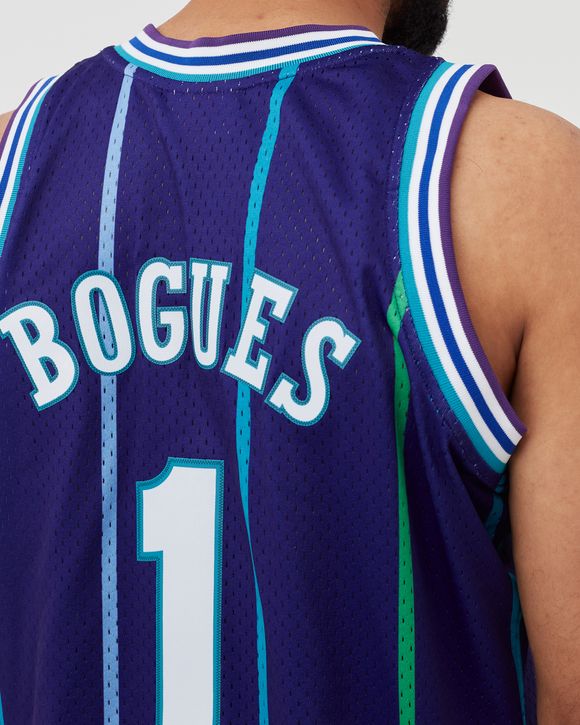 Men's Mitchell & Ness Muggsy Bogues White Charlotte Hornets