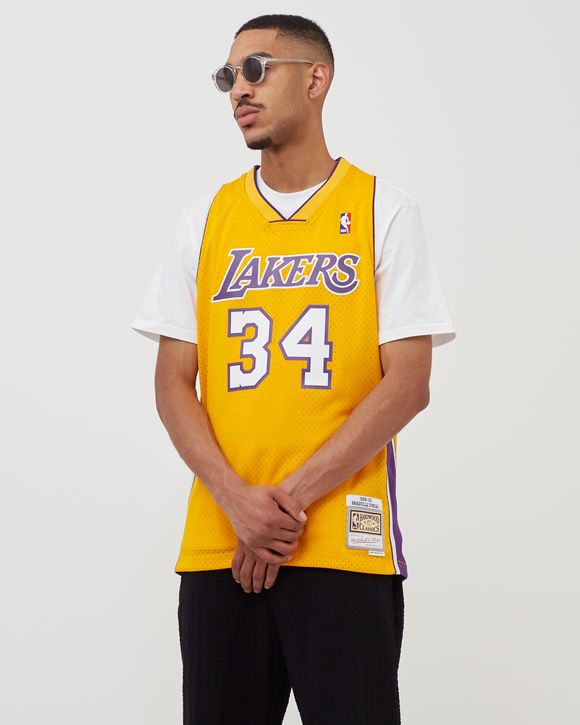 1999-00 LA LAKERS O'NEAL #34 MITCHELL & NESS SWINGMAN JERSEY (HOME) S -  Classic American Sports