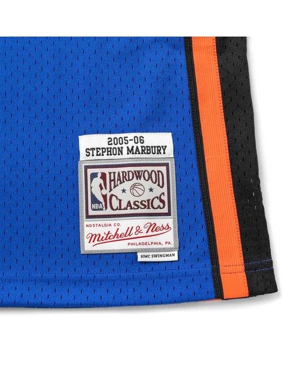 Shop Mitchell & Ness New York Knicks Stephon Marbury 2005-2006 Swingman  Jersey SMJYGS18443-NYKROYA05SMB blue