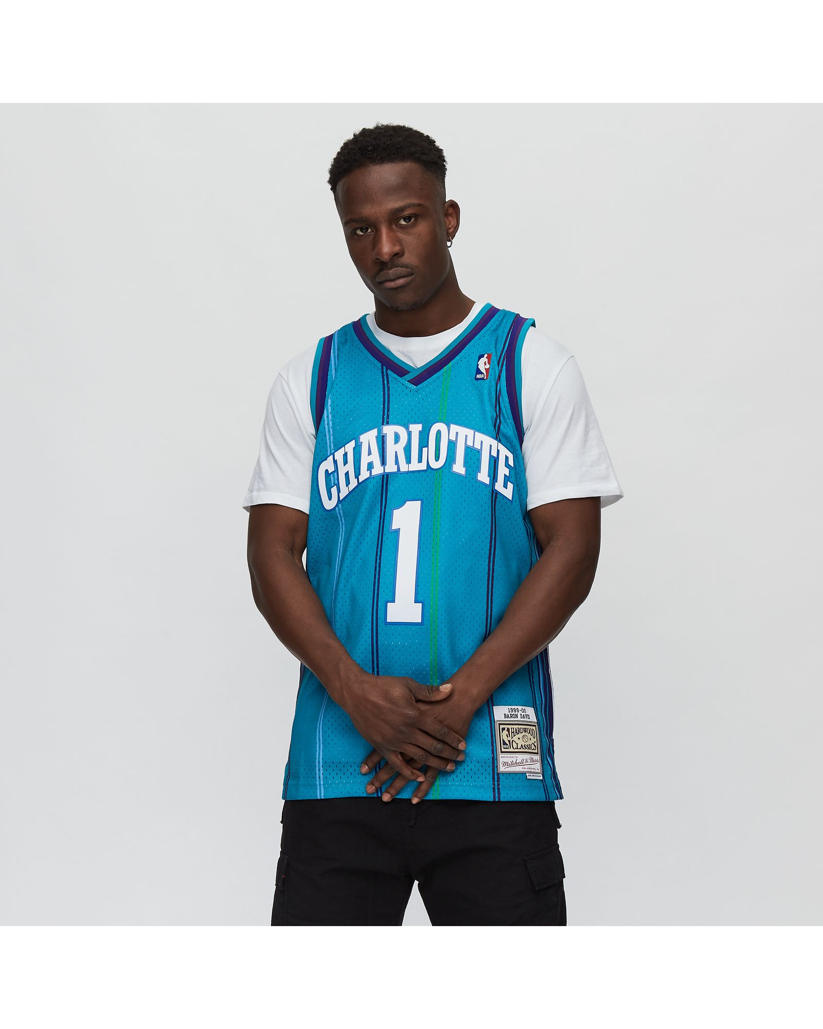 NBA Swingman Jersey Charlotte Hornets Road 1999-00 Baron Davis #1