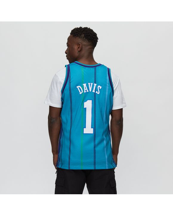 Baron Davis Charlotte Hornets Mitchell & Ness Hardwood Classics Swingman  Jersey - Teal