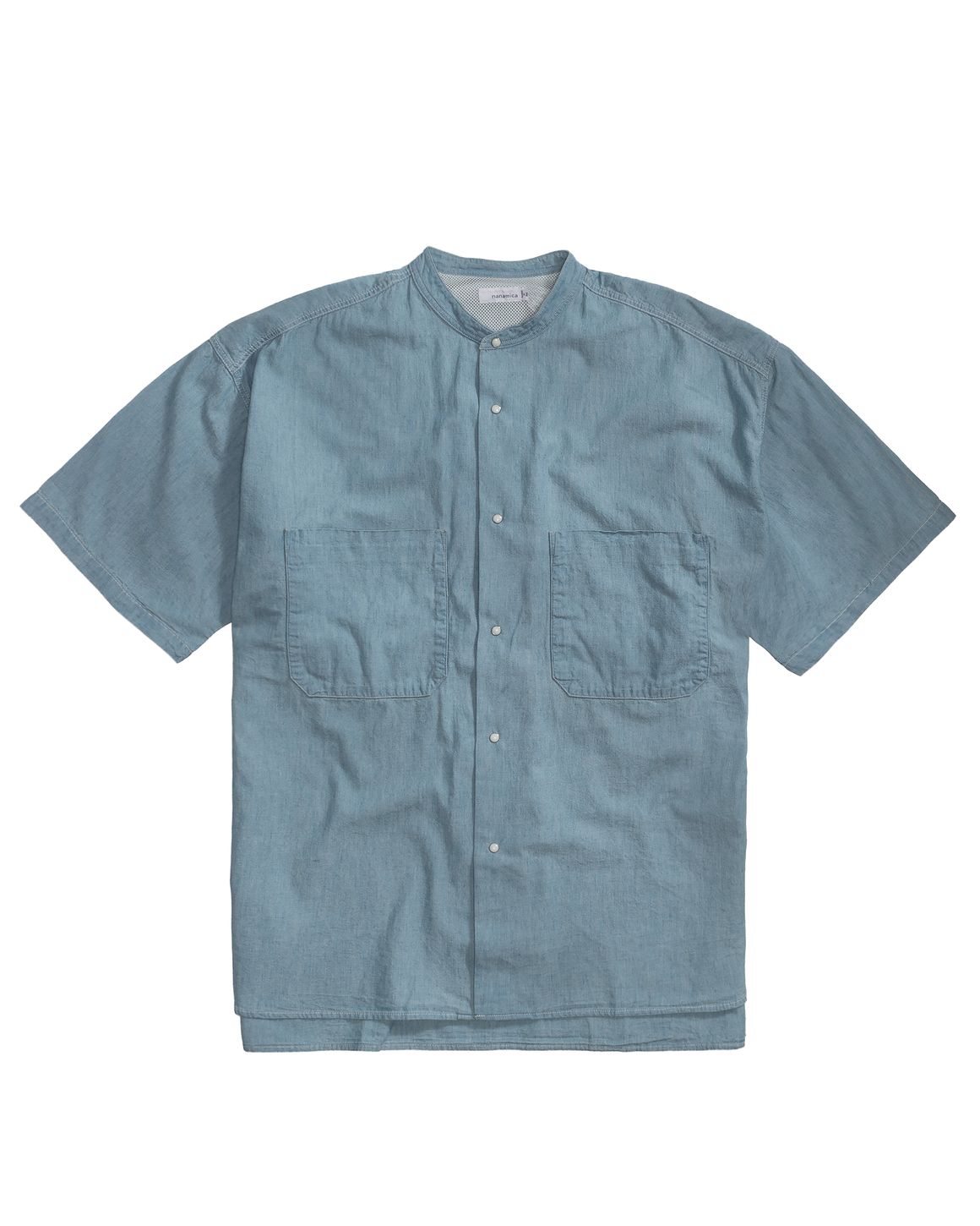 NANAMICA Band Collar Wind Shirt Blue | BSTN Store