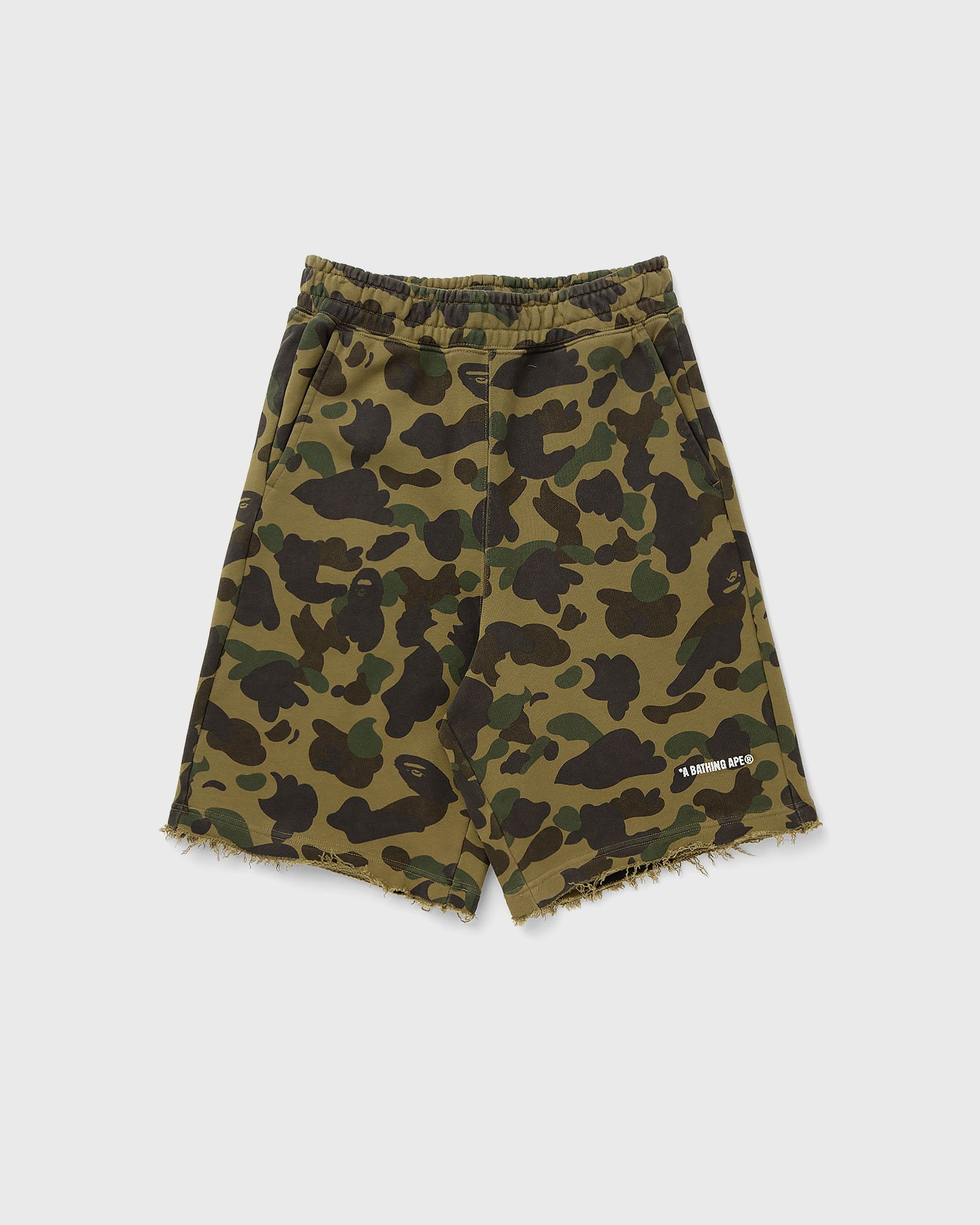 A Bathing Ape 1ST CAMO HEAVY WASHED RELAXED FIT SWEAT SHORTS, green