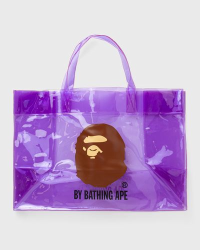 A Bathing Ape APE HEAD CLEAR BAG, purple