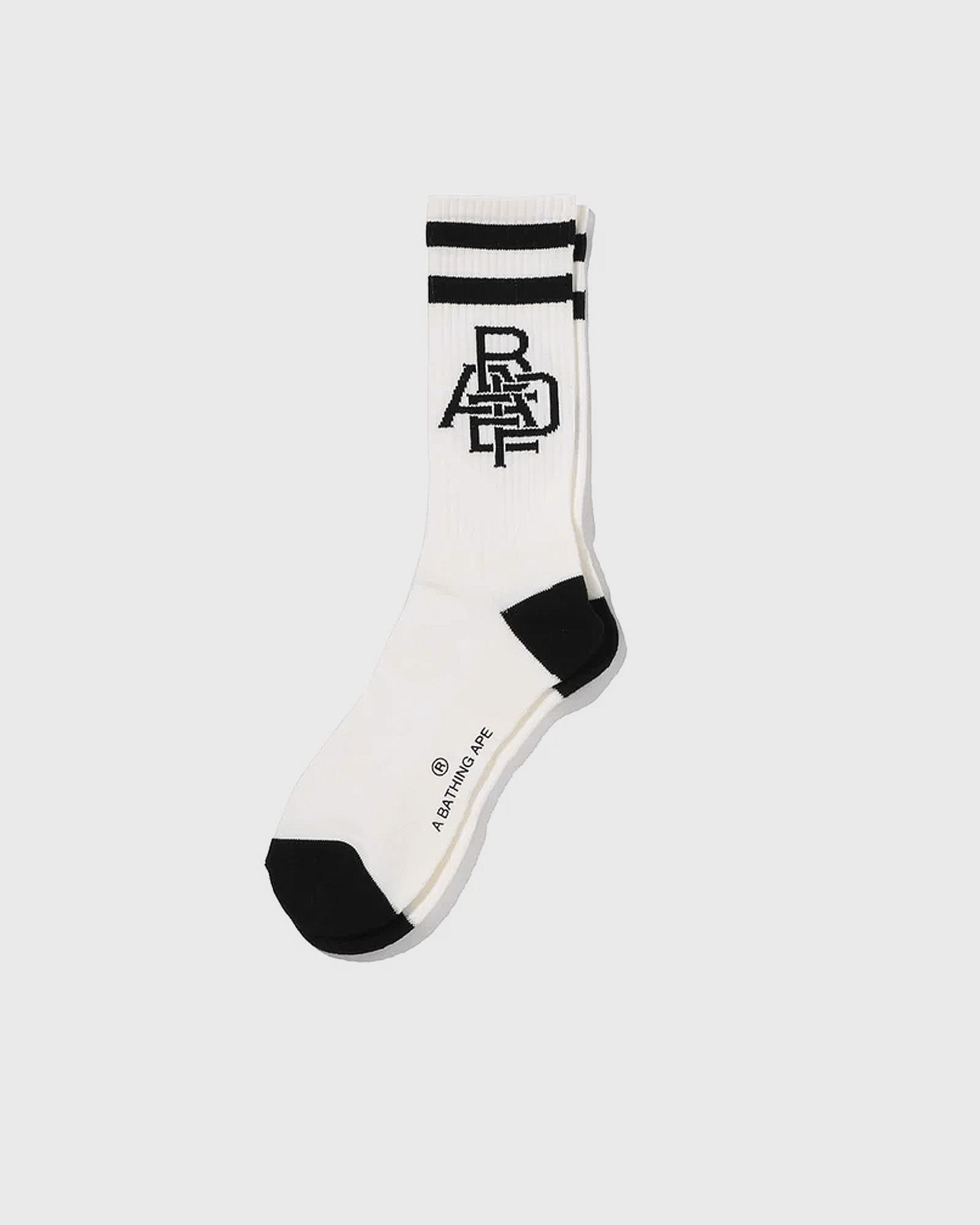 A Bathing Ape APE HEAD LINE SOCKS, white