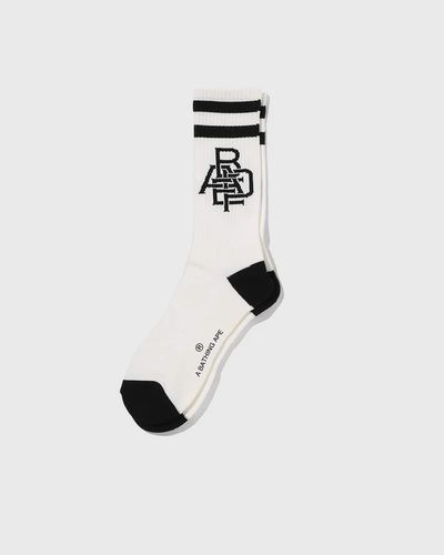 A Bathing Ape APE HEAD LINE SOCKS, white