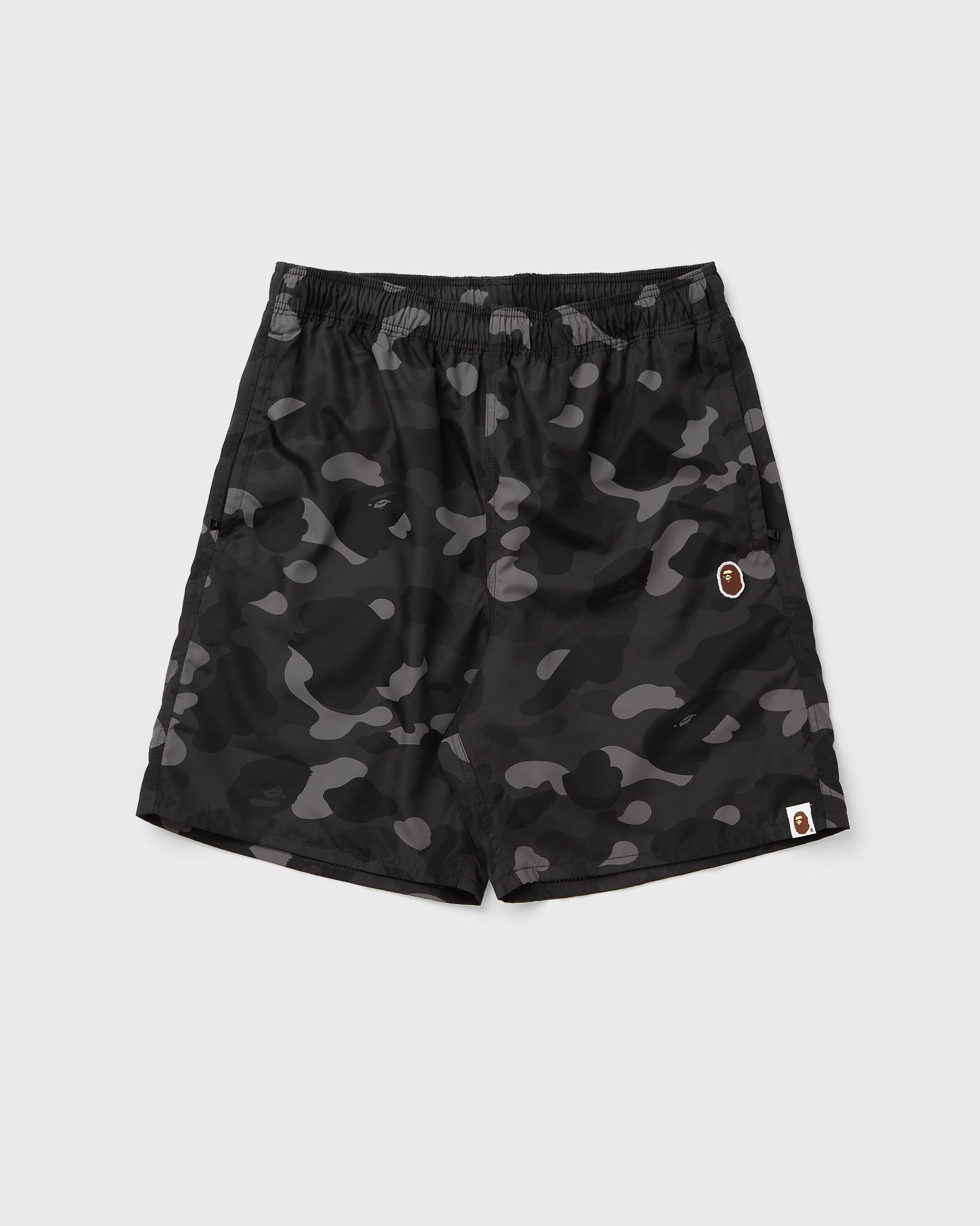 A Bathing Ape COLOR CAMO APE HEAD ONE POINT BEACH SHORTS, black