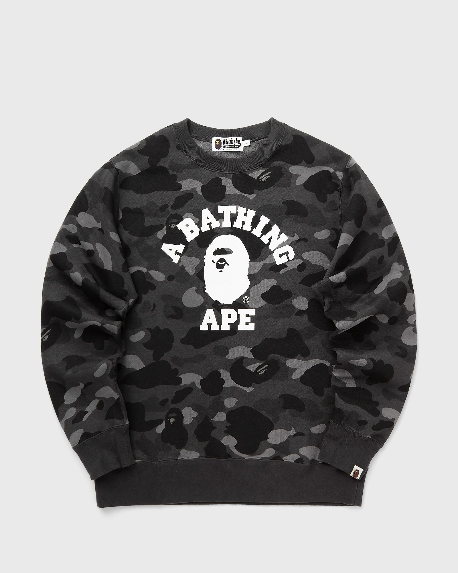 A Bathing Ape COLOR CAMO COLLEGE CREWNECK SWEATSHIRT, black