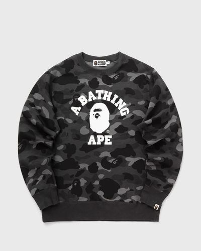 A Bathing Ape COLOR CAMO COLLEGE CREWNECK SWEATSHIRT, black