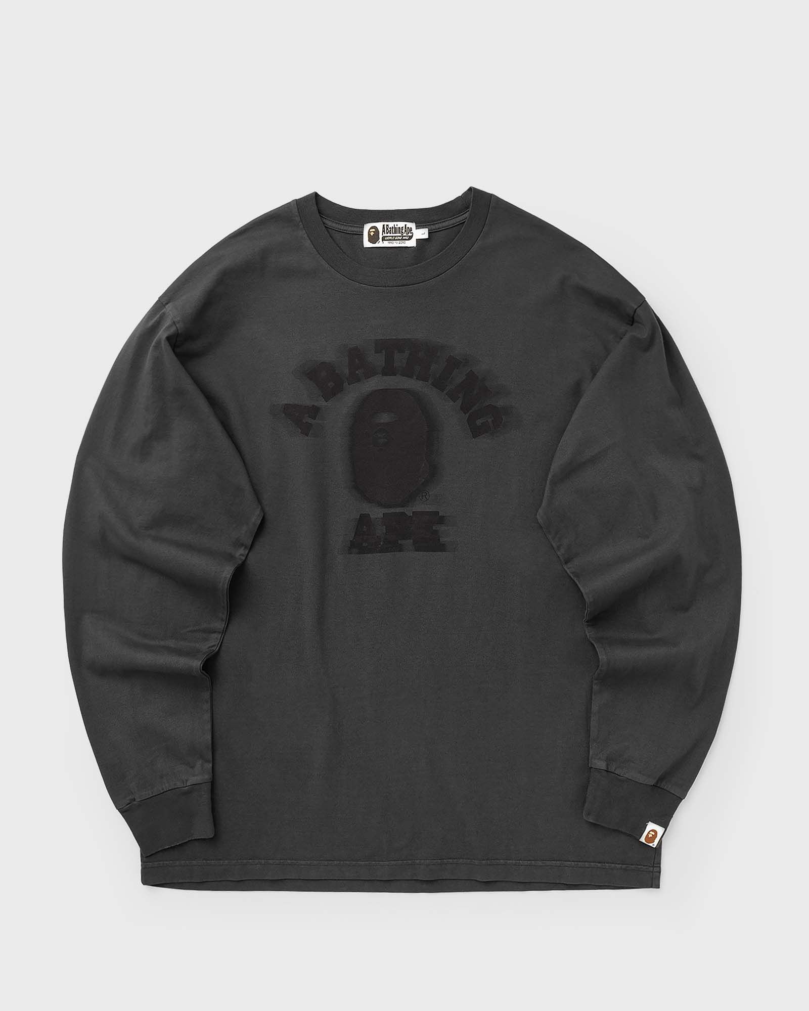 A Bathing Ape GARMENT DYE COLLEGE RELAXED FIT LS TEE grey S male