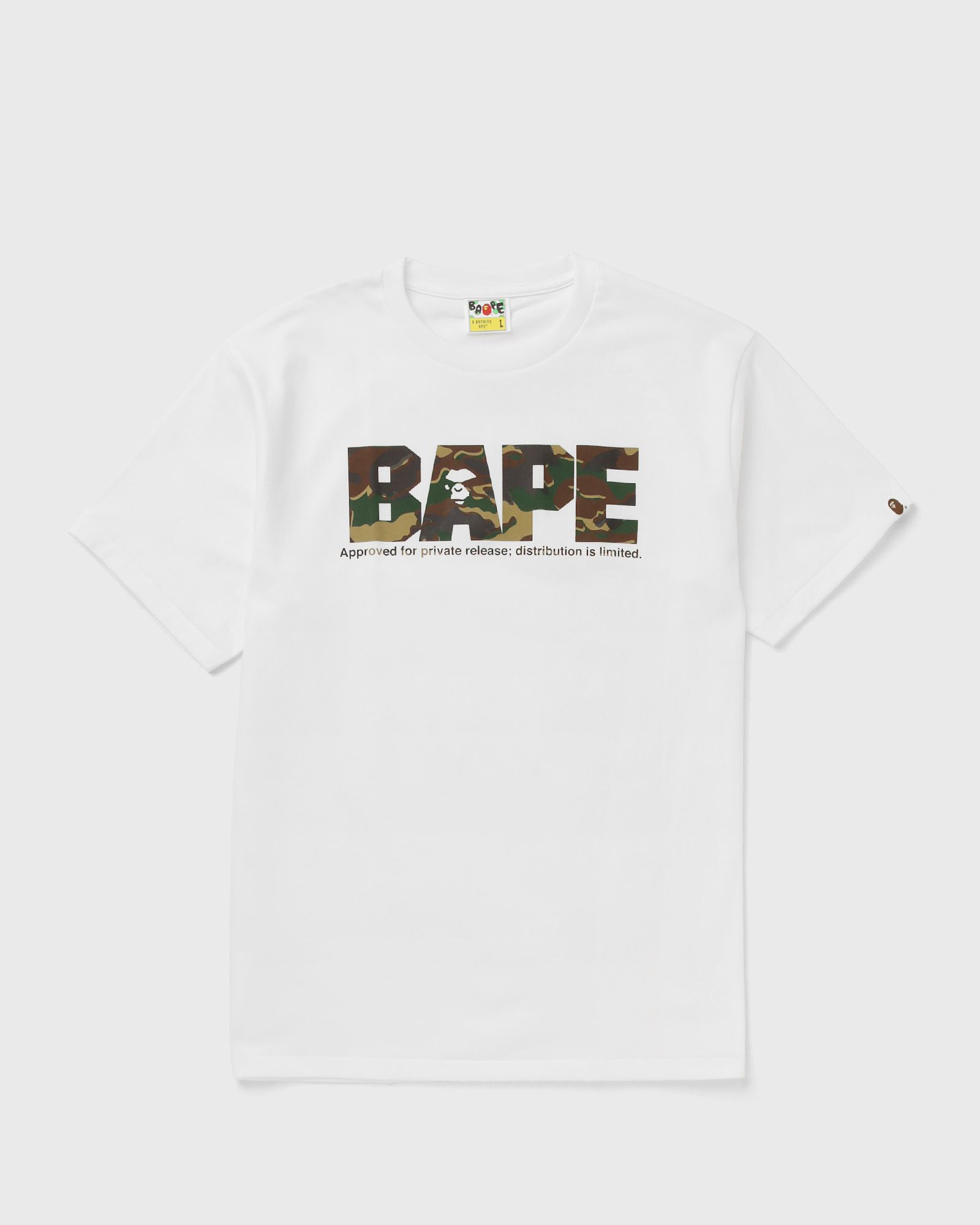 A Bathing Ape GLITCH WOODLAND CAMO ARMY BAPE TEE, white