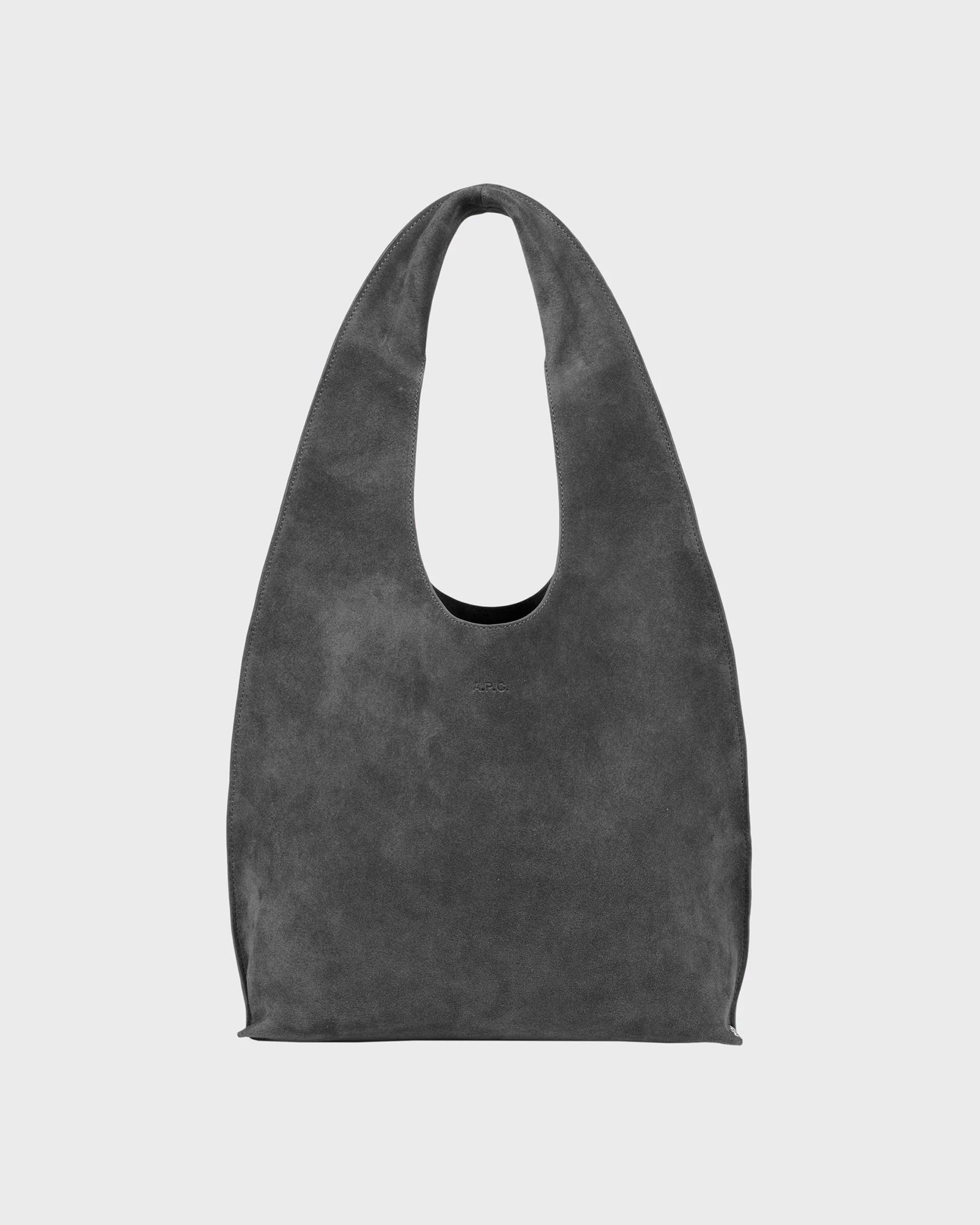 A.P.C. Le Neige Leather Shoulder Bag — Gray