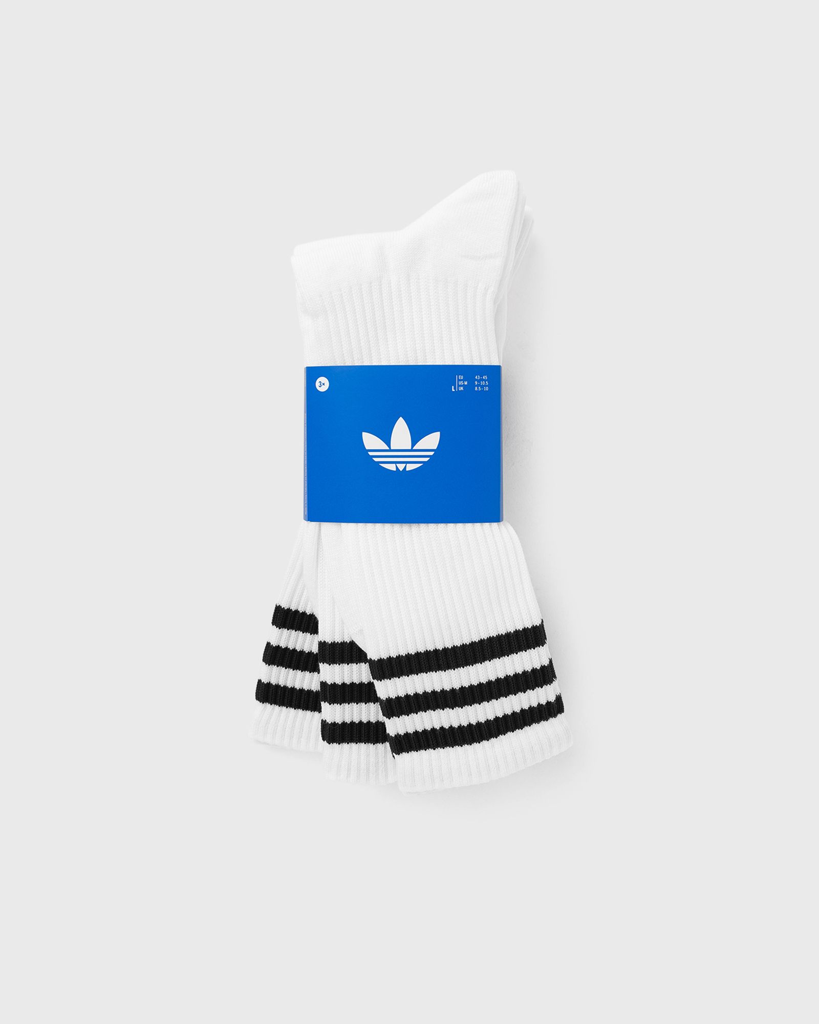 Adidas 3 STRIPES HIGH CREW SOCKS 3 PAIRS, white
