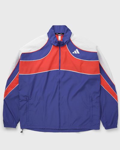 Adidas ADIZERO ARCHIVE RUNNING JACKET, blue|orange