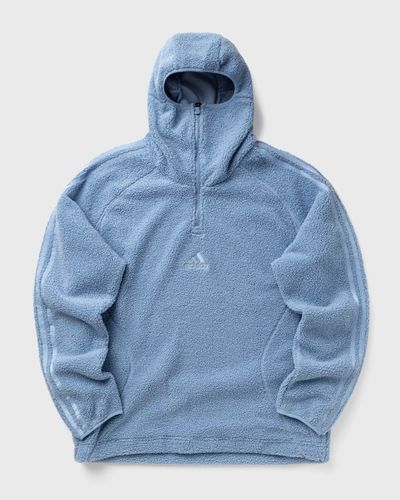 Adidas BORG FLEECE TEAMGEIST 1/4 ZIP HOODIE, blue