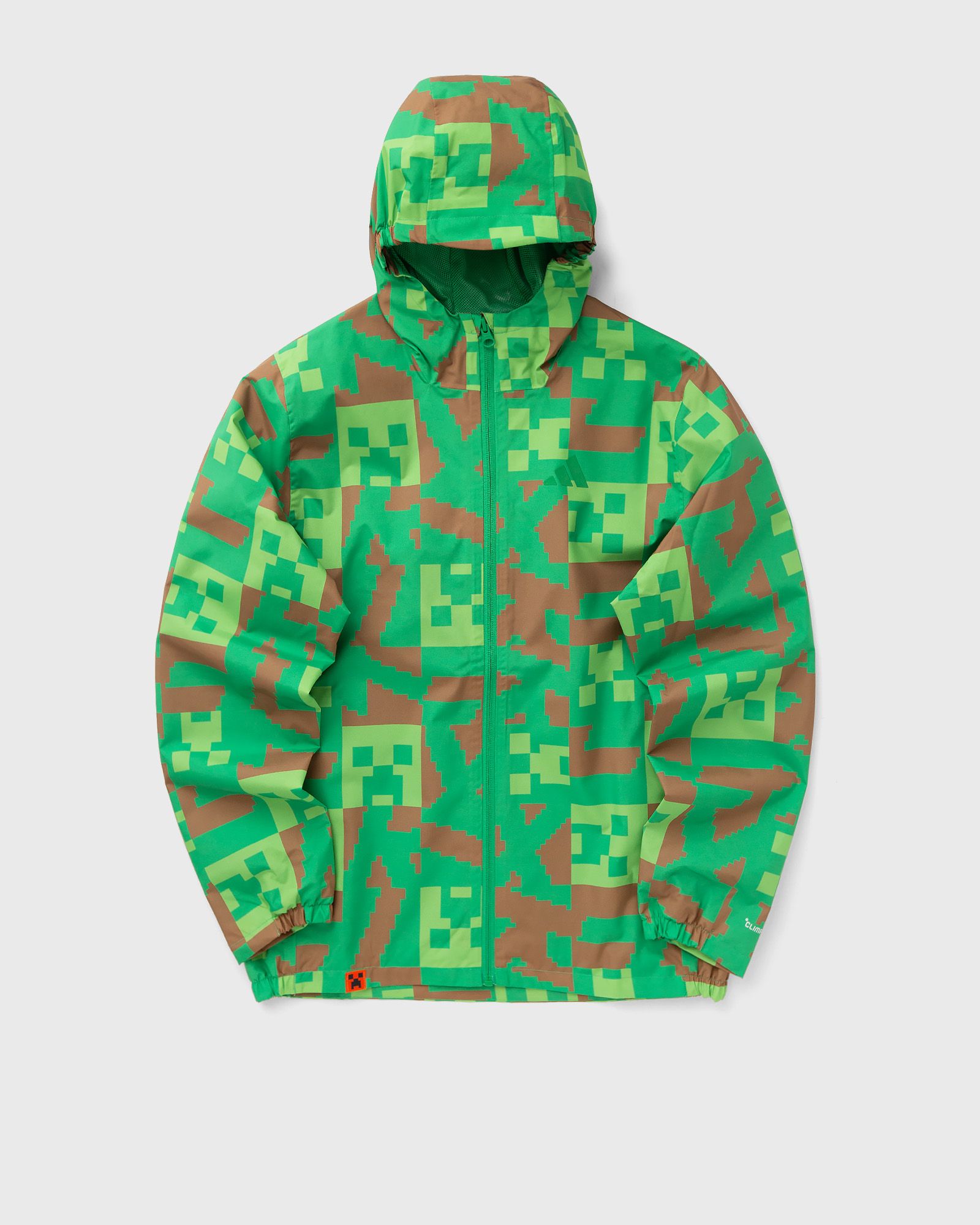 Adidas Minecraft Terrex 2 Layer CLIMAPROOF Rain Jacket, green