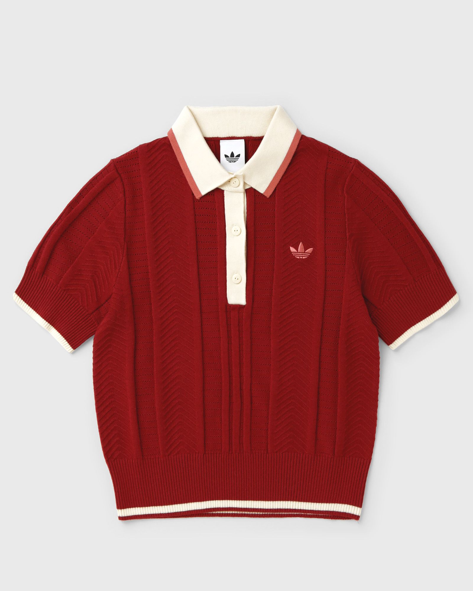 Adidas WMNS CABLE KNIT CALI TEE POLO, red