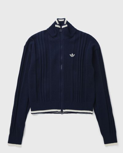 Adidas WMNS CABLE KNIT FIREBIRD TRACK TOP, blue
