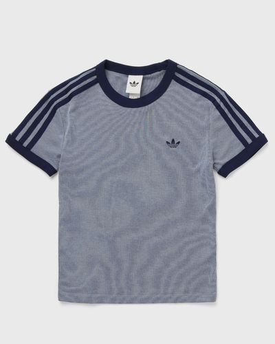 Adidas WMNS HEATHER 3-STRIPES CALI TEE, blue