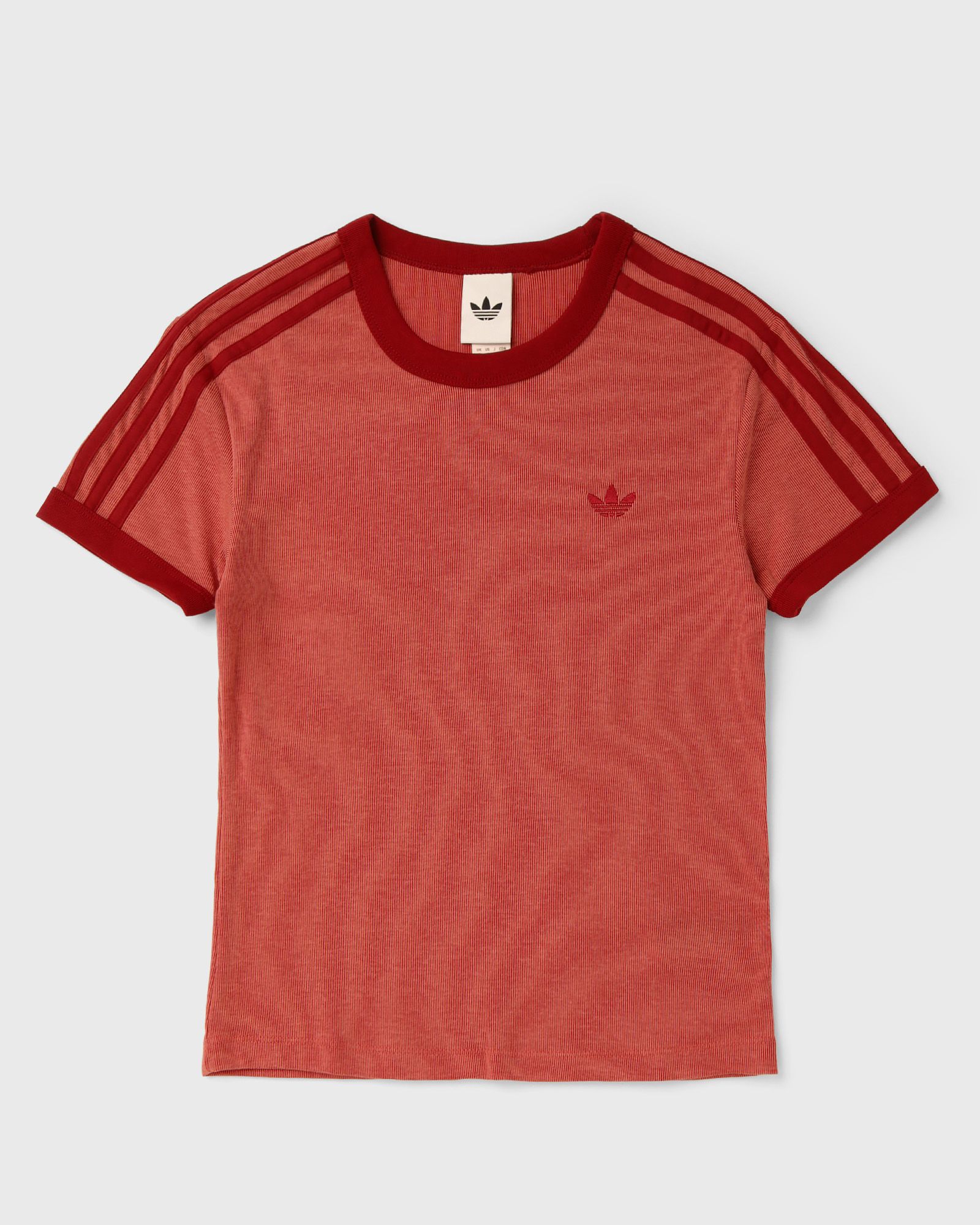 Adidas WMNS HEATHER 3-STRIPES CALI TEE, red