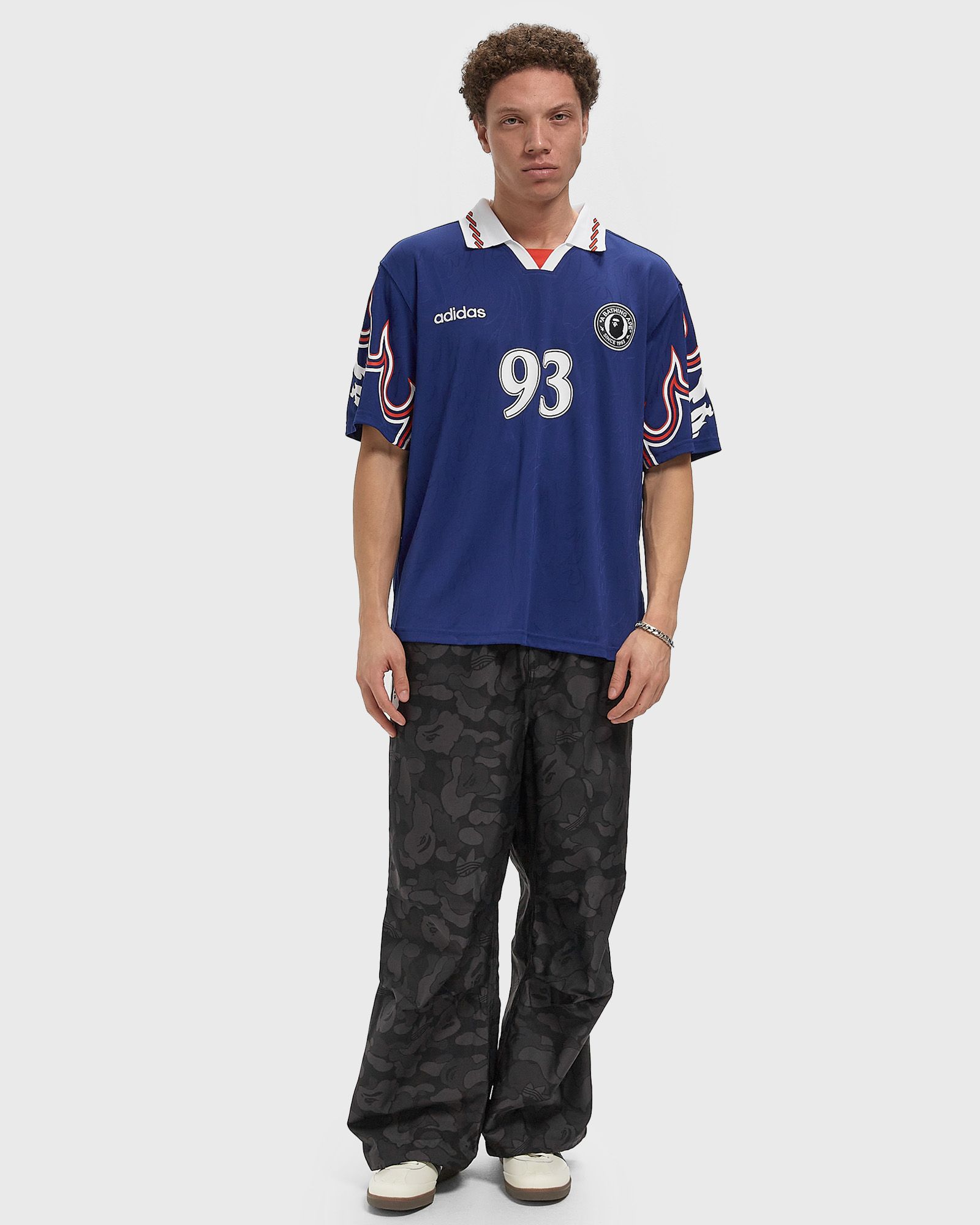【新品】 SSL FLAME JERSEY BAPE Adidas x BAPE SSL FLAME JERSEY Blue | BSTN Store
