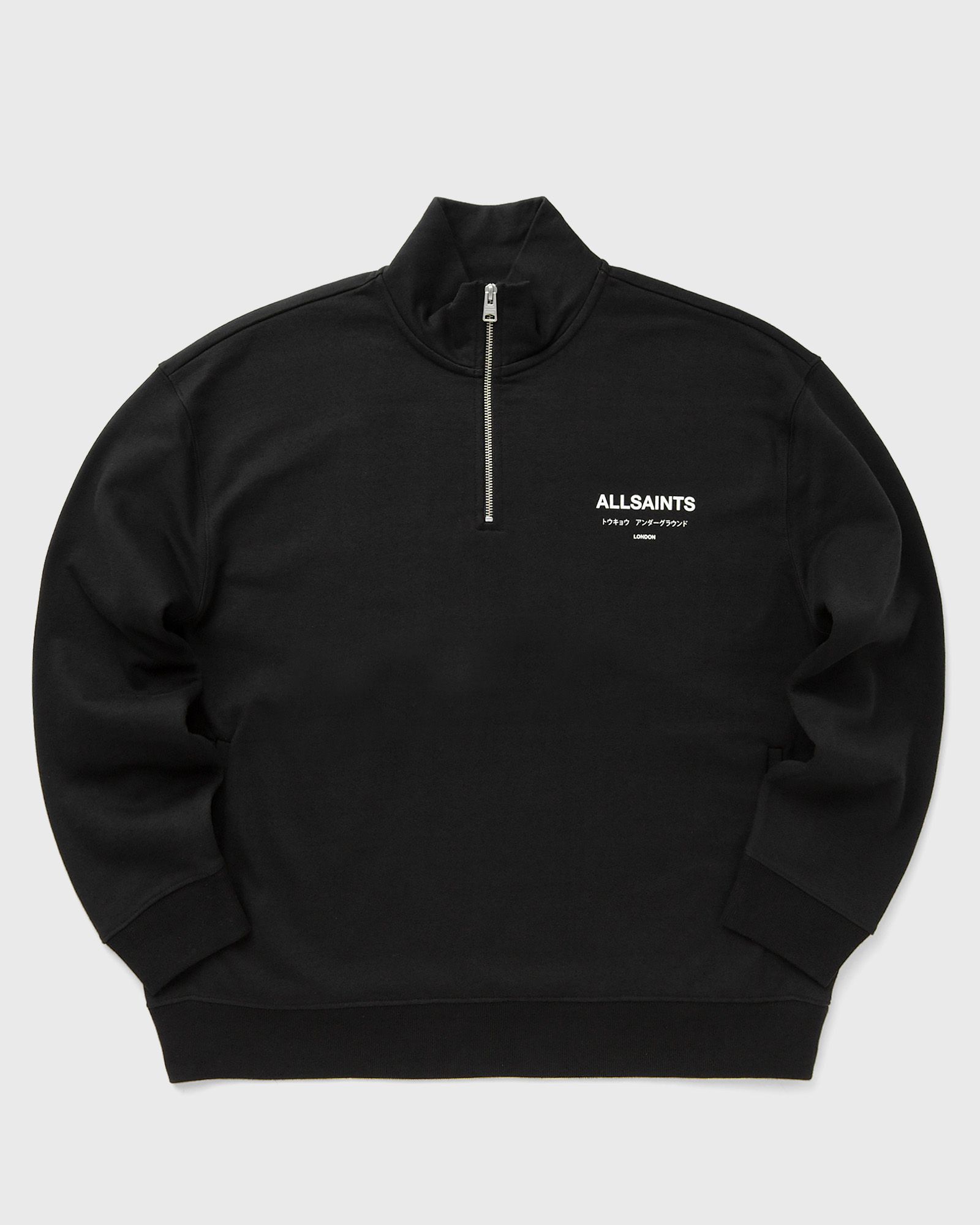 AllSaints UNDERGROUND HALF ZIP, black