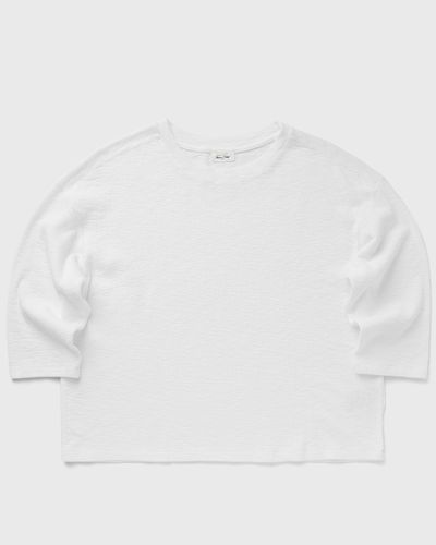 American vintage T-SHIRT AMPLE MANCHES 7/8 COL ROND, white
