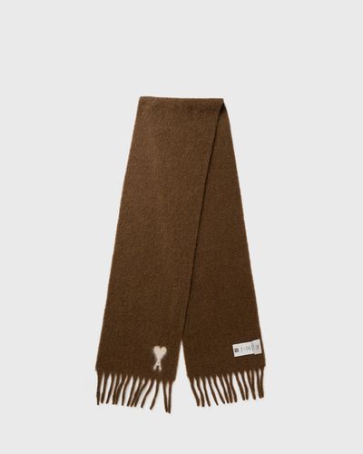 AMI Paris AMI DE COEUR ECRU SCARF, brown