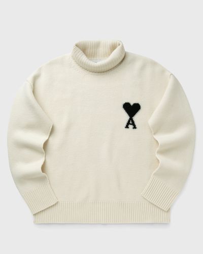 AMI Paris AMI DE COEUR FUNNEL NECK SWEATER, white