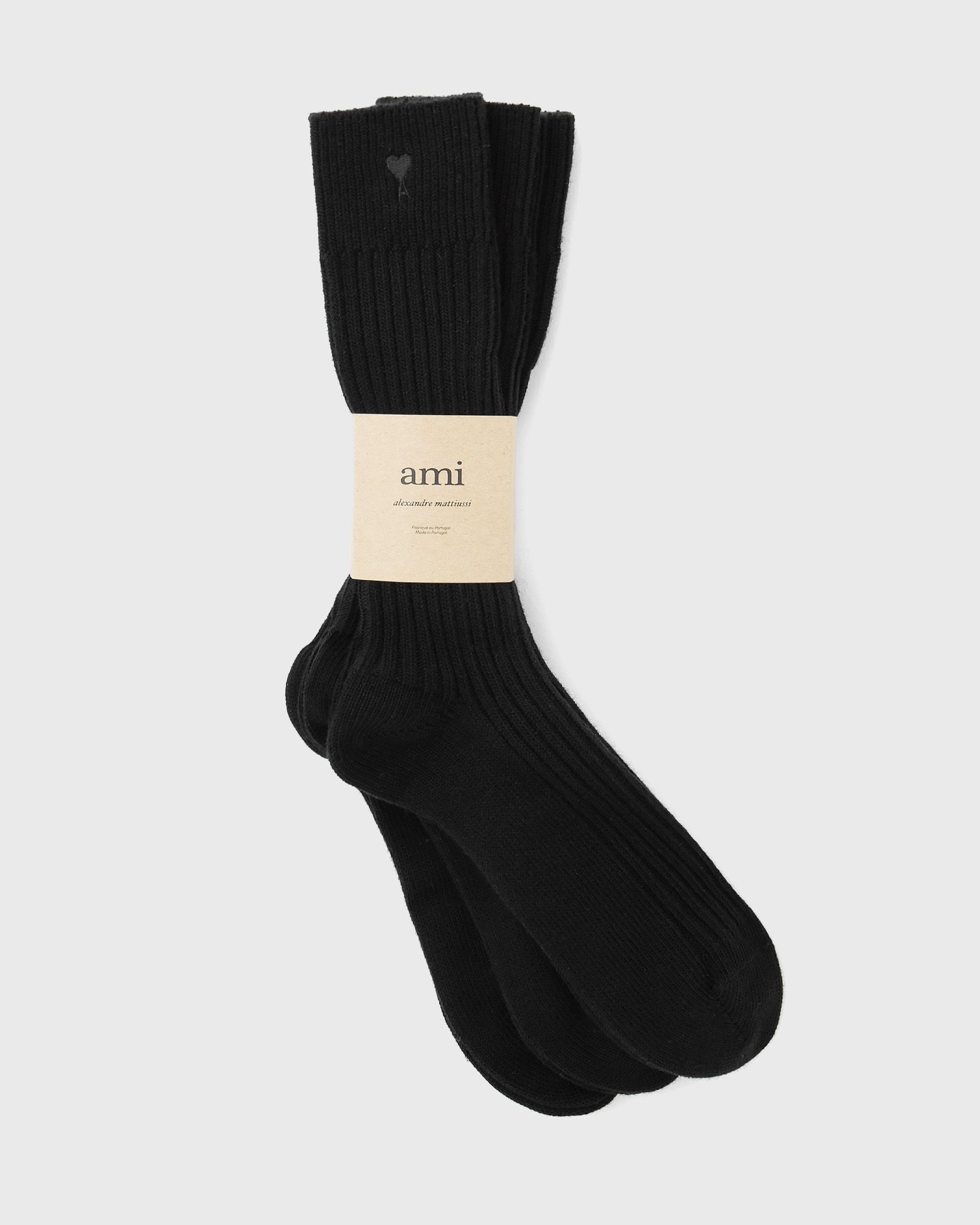 AMI Paris AMI DE COEUR NOIR SOCKS 3-PACK　フレンド オブ ハート ブラック ソックス 3 足組