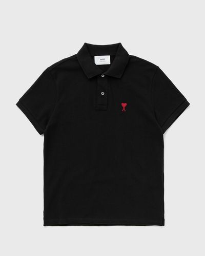 AMI Paris AMI DE COEUR POLO SHIRT, black
