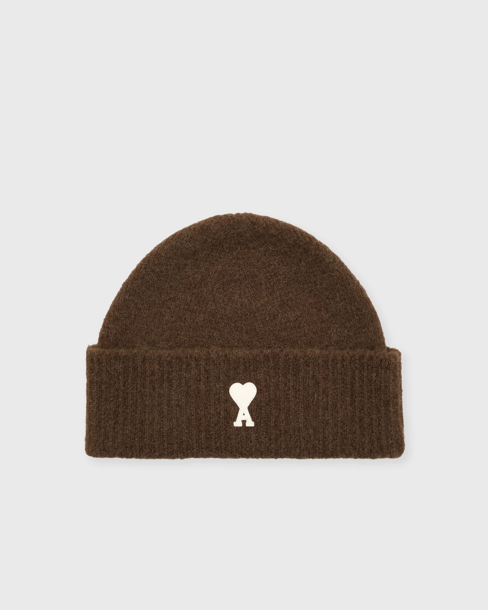 AMI Paris BEANIE WITH AMI DE COEUR, brown