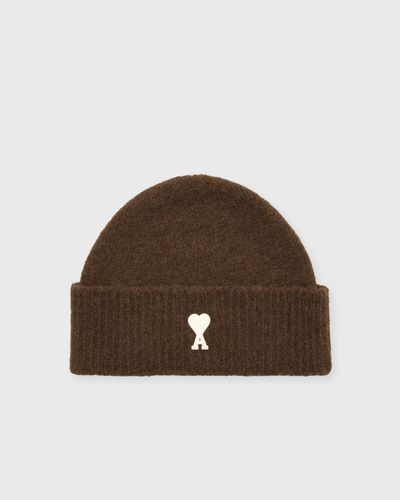 AMI Paris BEANIE WITH AMI DE COEUR, brown