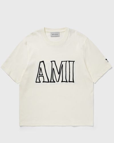 AMI Paris BOXY FIT SHORT SLEEVES TEESHIRT, white