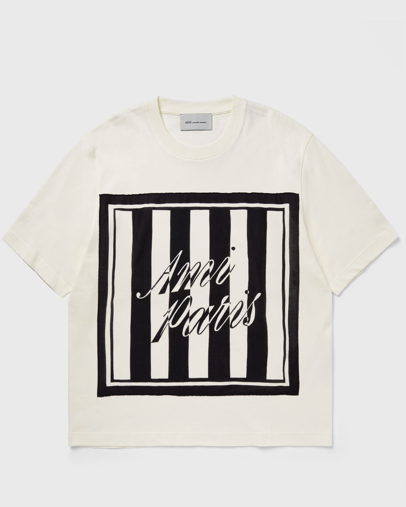AMI Paris BOXY FIT SHORT SLEEVES TEESHIRT, black|beige