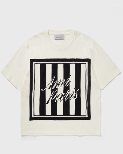 AMI Paris BOXY FIT SHORT SLEEVES TEESHIRT, black|beige