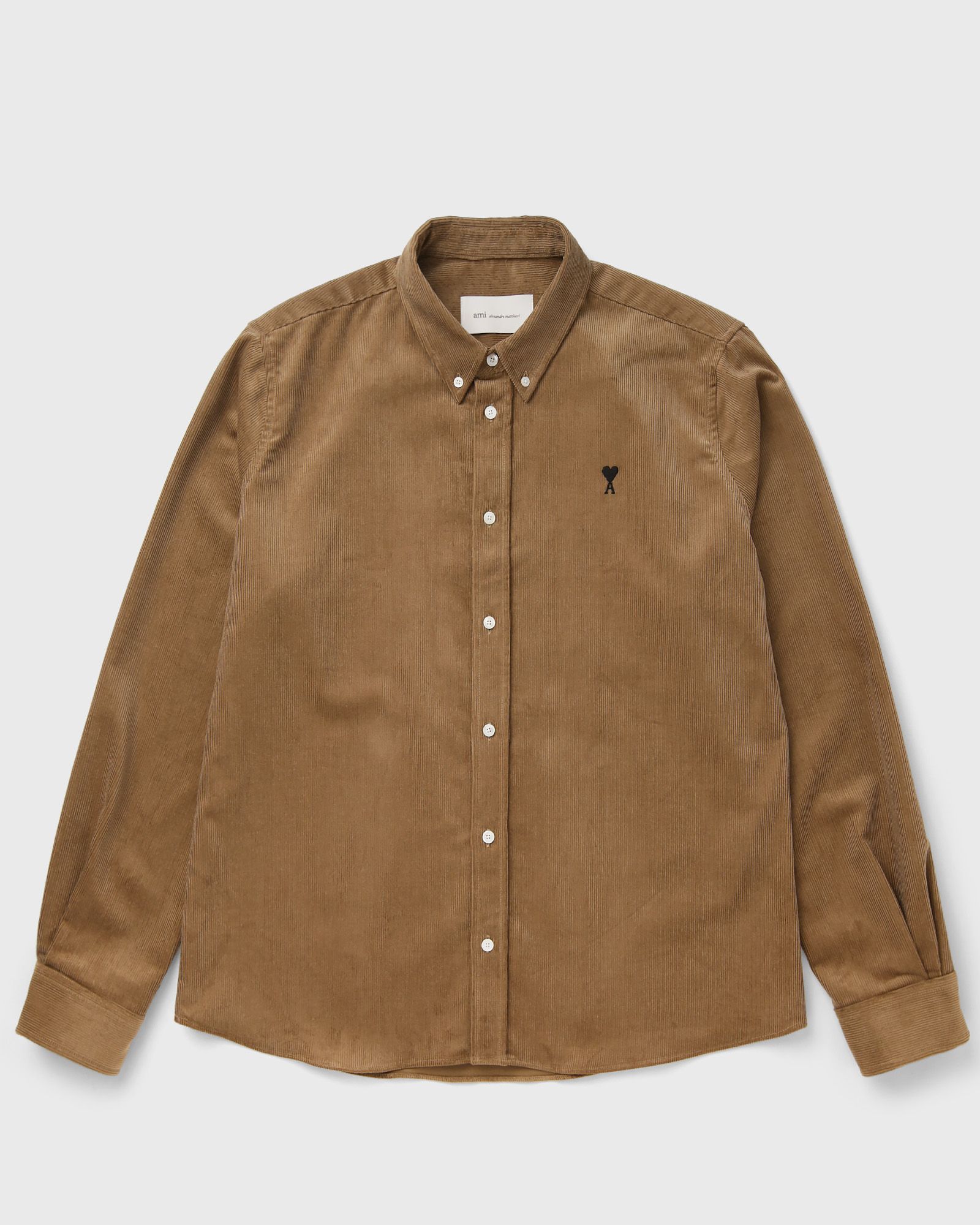 AMI Paris CONTRASTED ADC BUTTON DOWN COLLAR CLASSIC SHIRT, beige