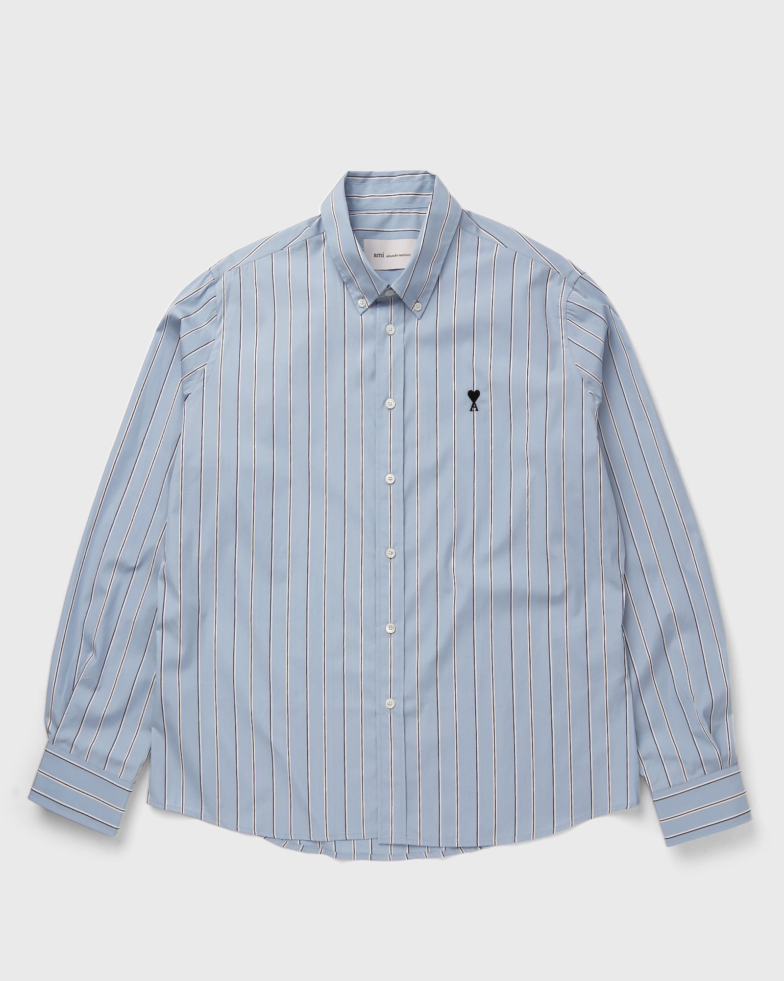 AMI Paris CONTRASTED AMI DE COEUR BUTTON DOWN COLLAR CLASSIC FIT SHIRT, blue