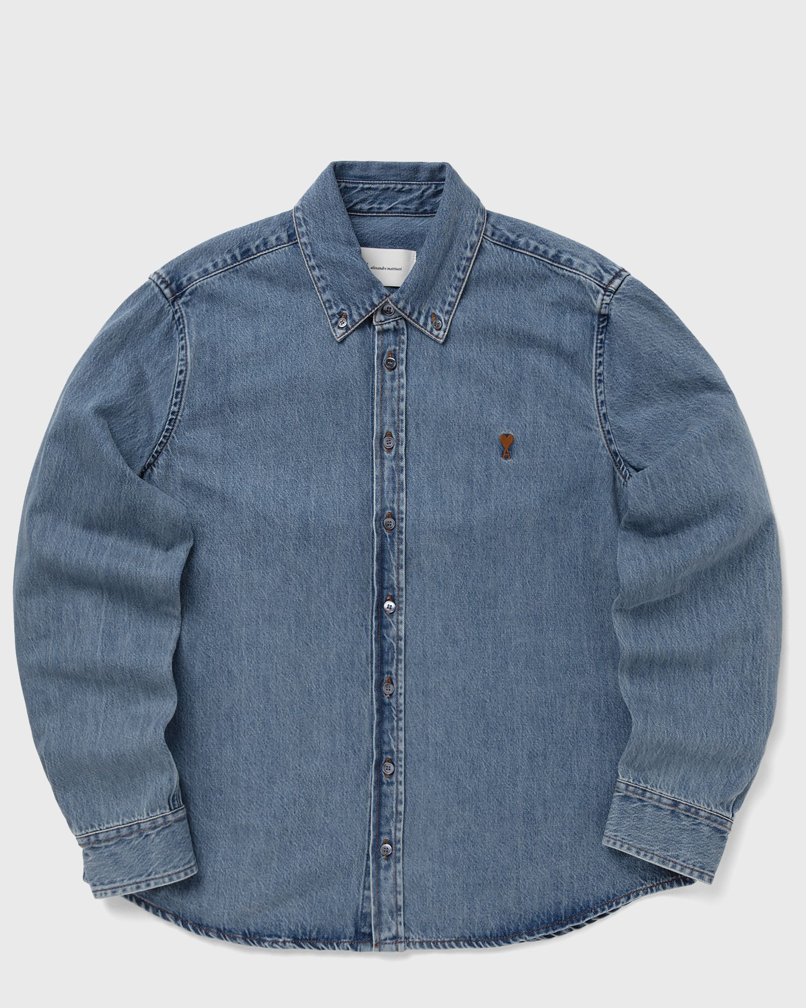 AMI Paris CONTRASTED AMI DE COEUR SHIRT, blue