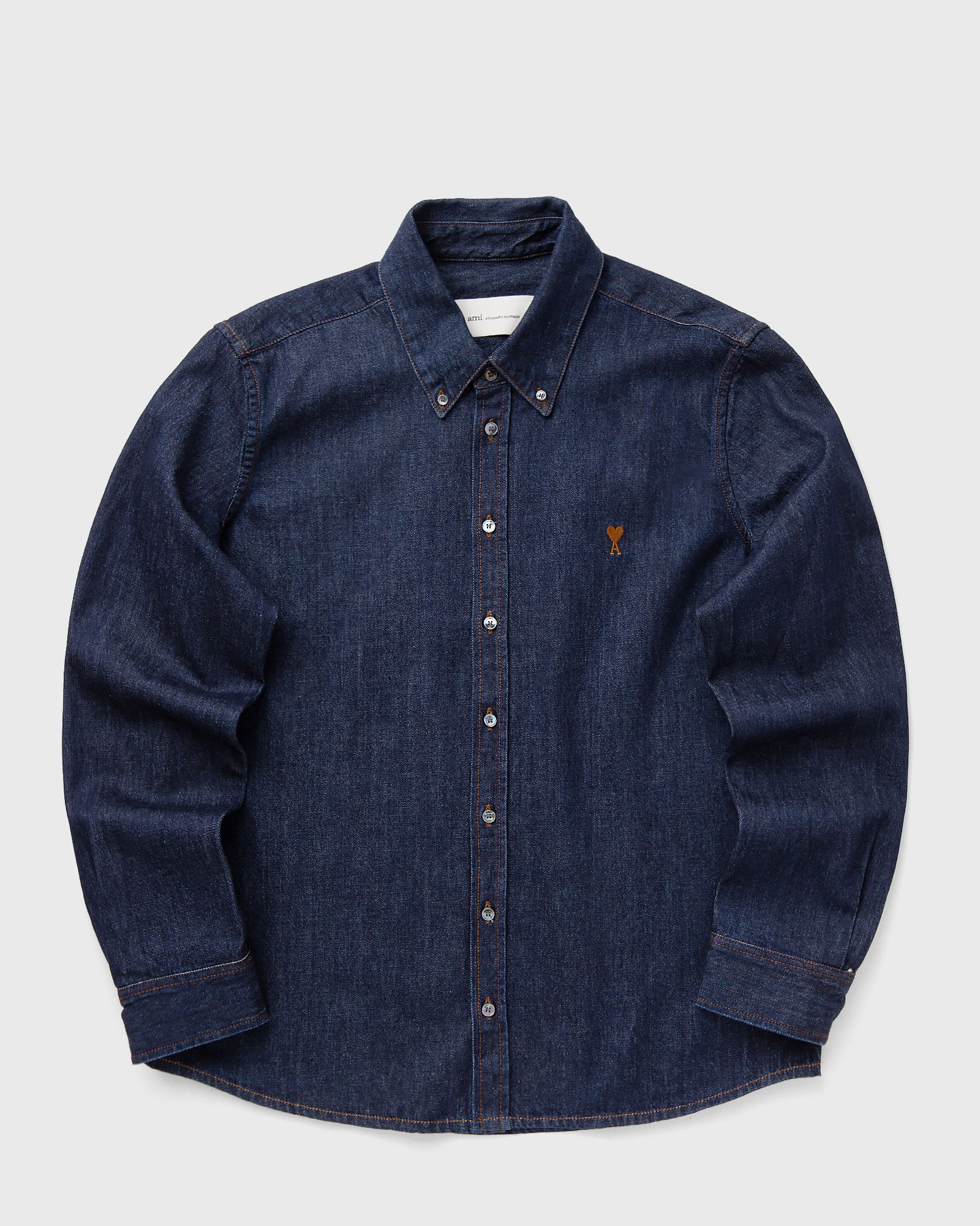 AMI Paris CONTRASTED AMI DE COEUR SHIRT, blue