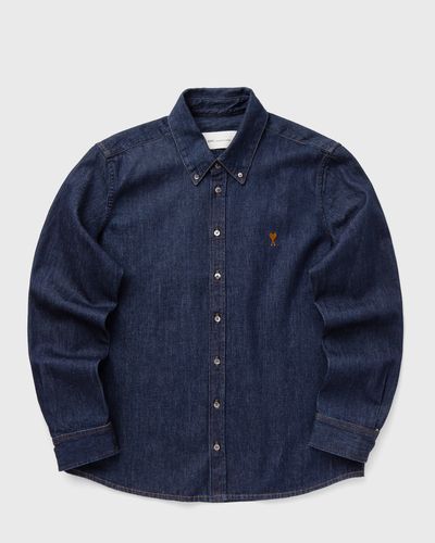 AMI Paris CONTRASTED AMI DE COEUR SHIRT, blue
