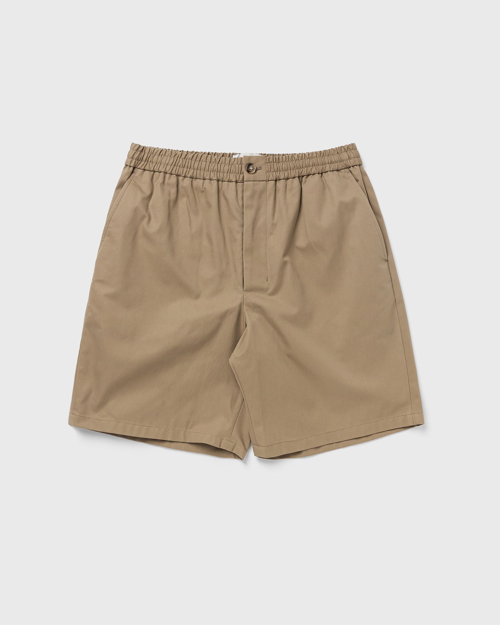 AMI Paris ELASTICATED WAIST SHORTS WITH EMBOSSED AMI DE COEUR, beige
