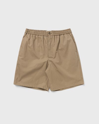AMI Paris ELASTICATED WAIST SHORTS WITH EMBOSSED AMI DE COEUR, beige
