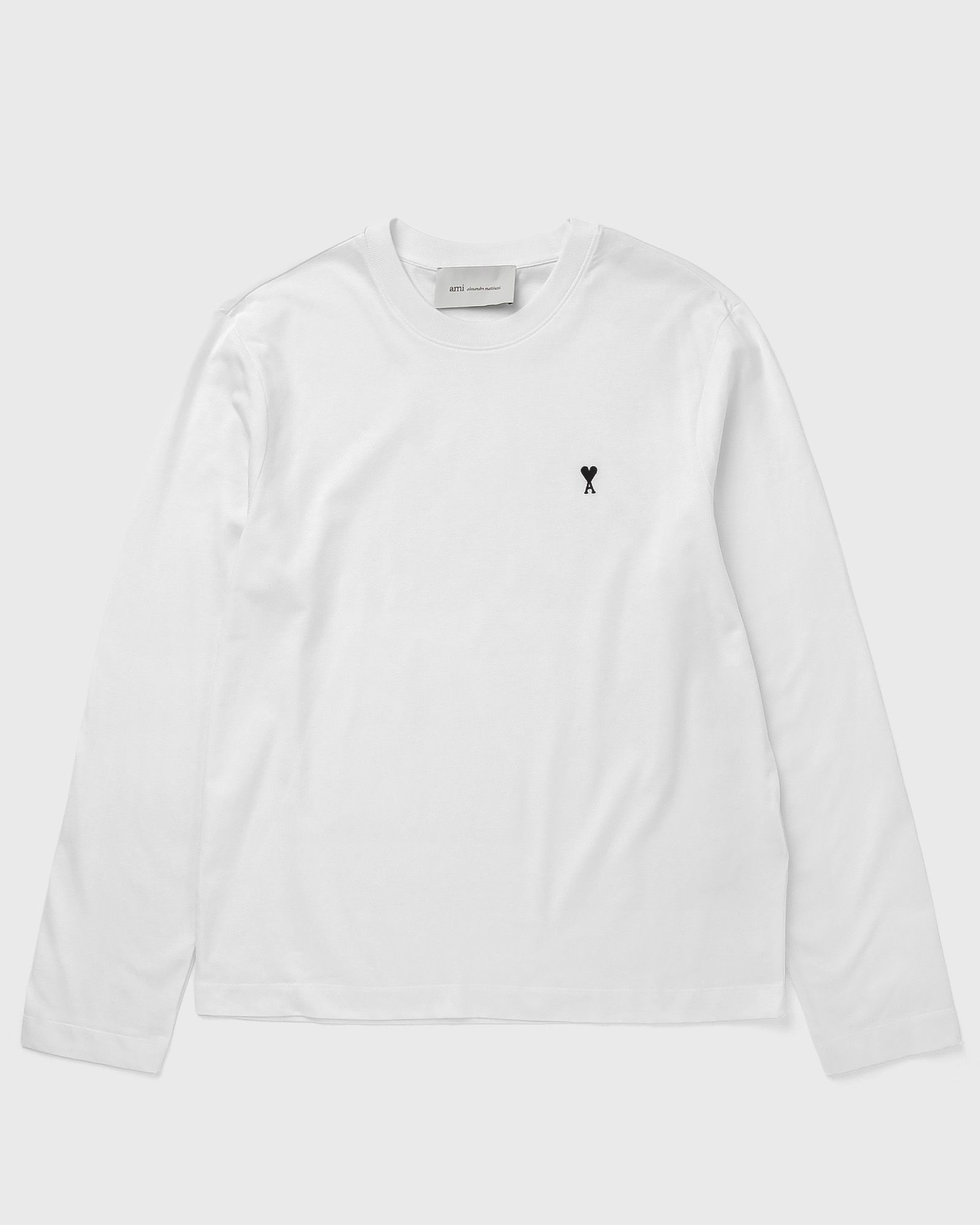 AMI Paris LONG SLEEVES TSHIRT WITH CONTRASTED AMI DE COEUR, white