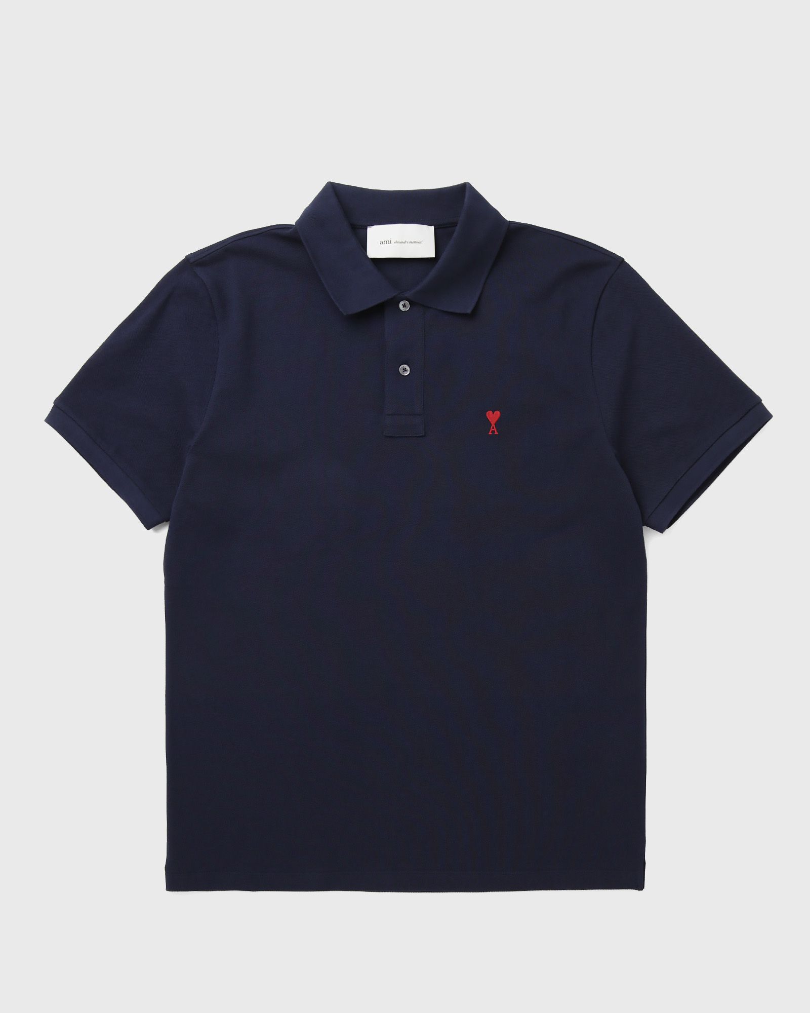 AMI Paris POLO WITH RED AMI DE COEUR, blue