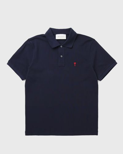 AMI Paris POLO WITH RED AMI DE COEUR, blue