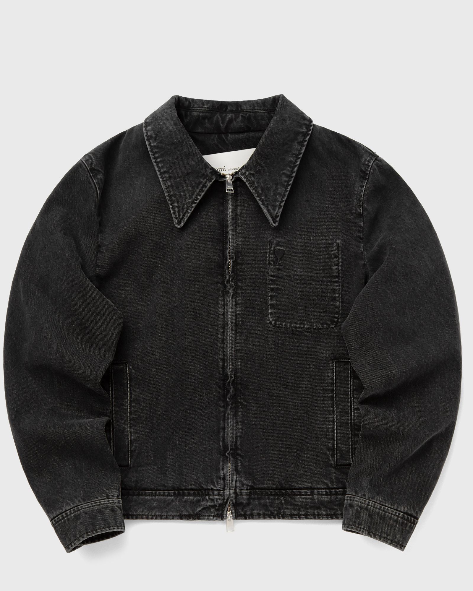 AMI Paris TONAL AMI DE COEUR ZIPPED JACKET, black