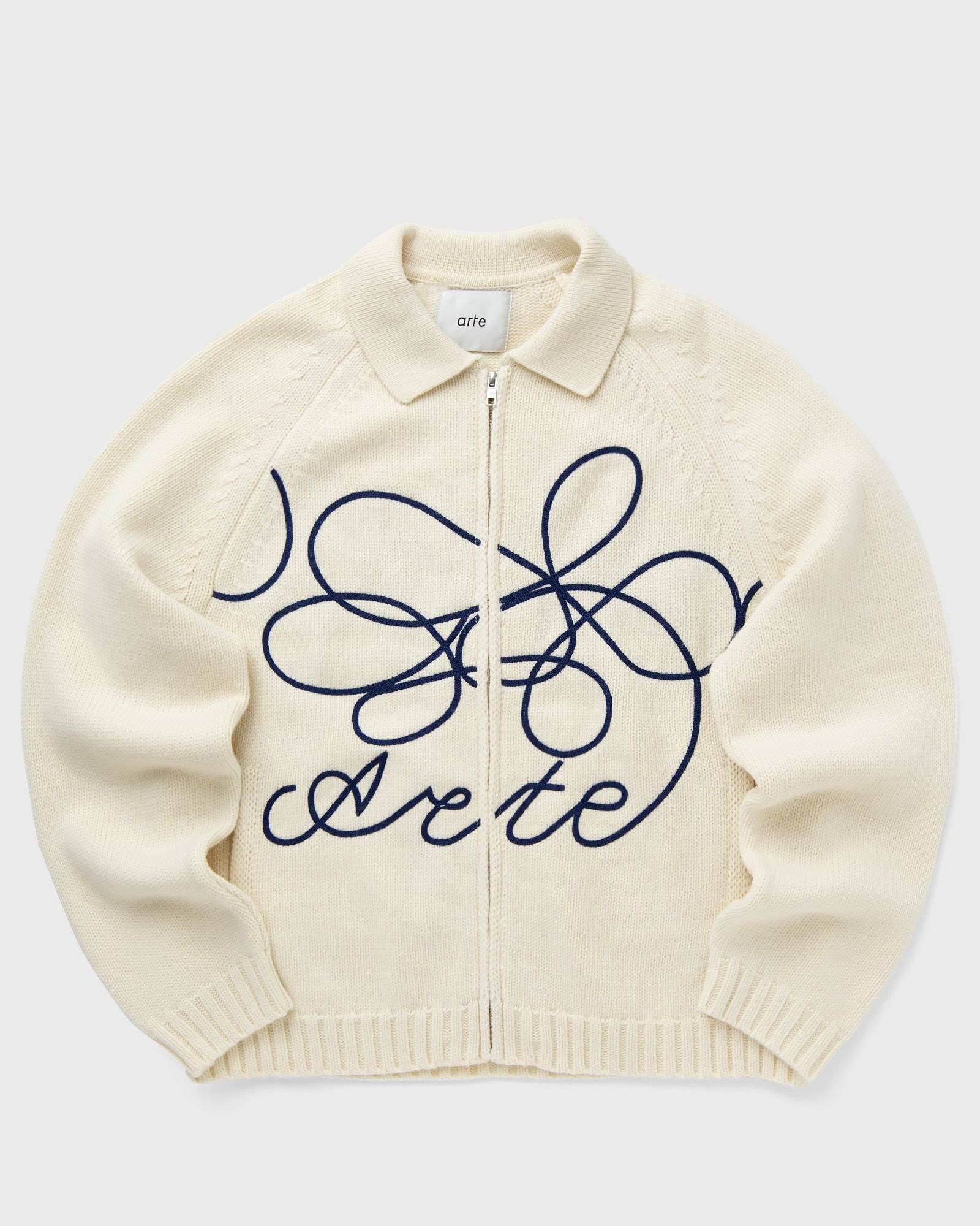 Arte Antwerp Cardigan Flower Round Knit Beige | BSTN Store