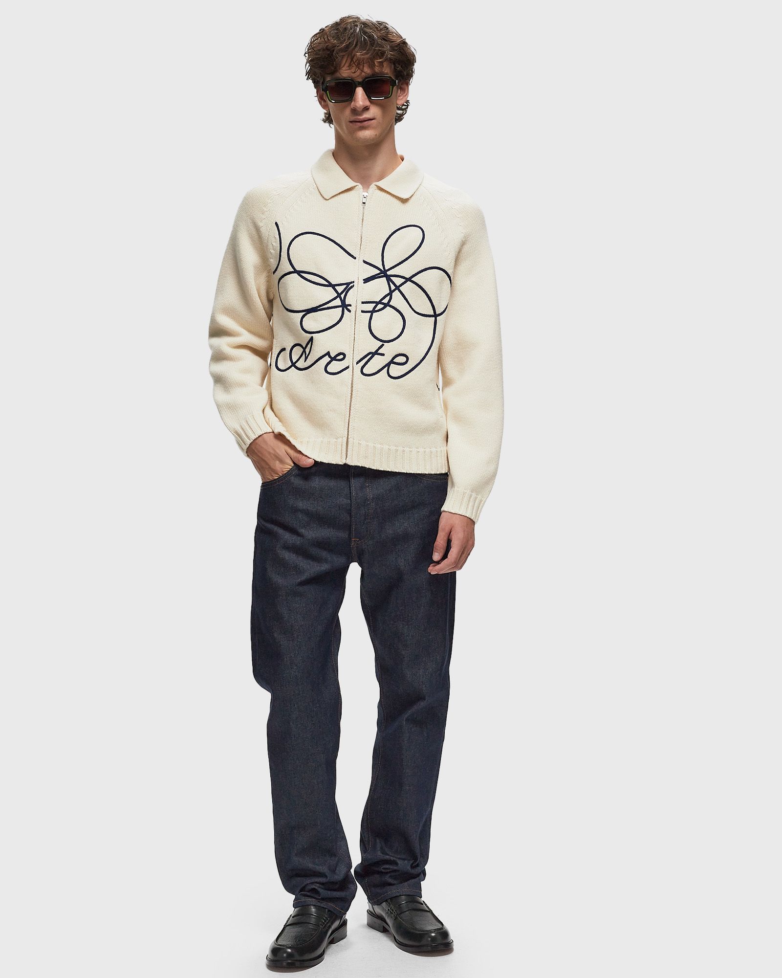 Arte Antwerp Cardigan Flower Round Knit Beige | BSTN Store