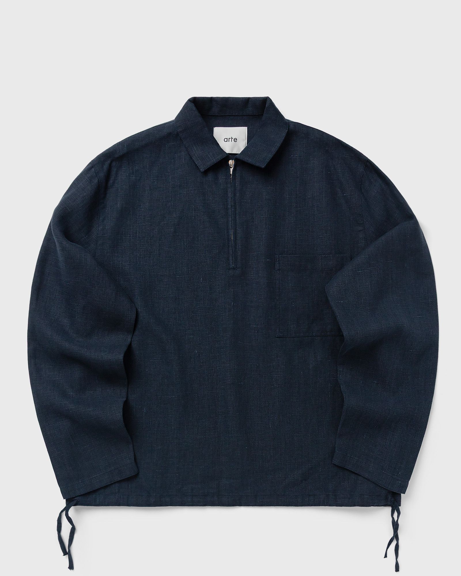 Arte Antwerp Linen Quarter Zip Pullover, blue